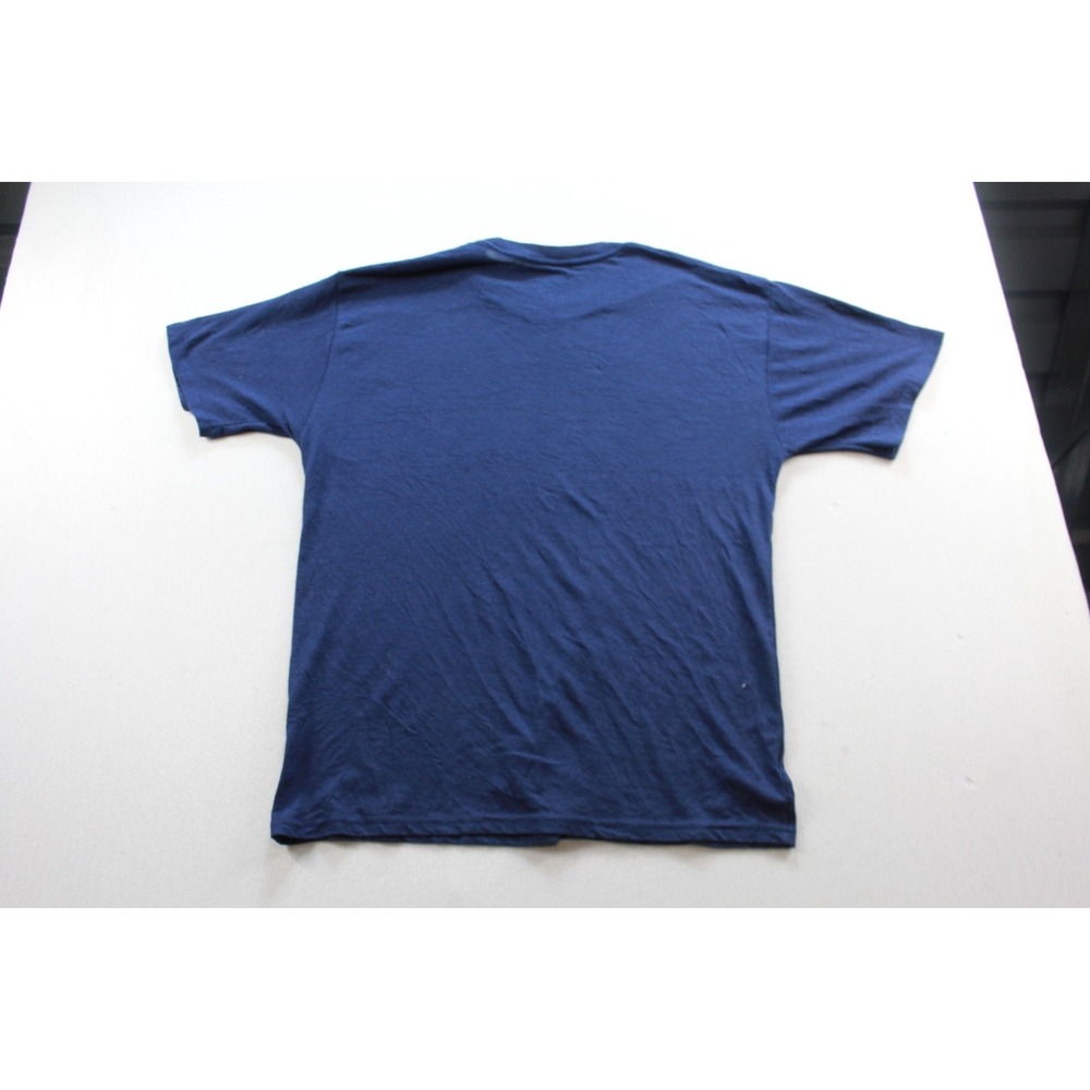 Champion T-Shirt Men Size M Blue Excellent Athletic Script Logo Short Sleeve - Picture 3 of 11